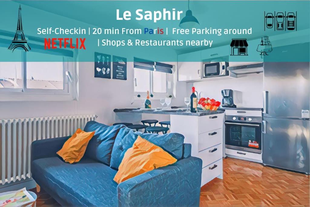 Le Saphir - 20Min From Paris & Cdg Airport - 2 Bathrooms - 2 Desks Drancy Εξωτερικό φωτογραφία